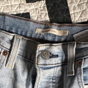Levi's Light Blue Ribcage Straight Leg Jeans size 30 signs of wear